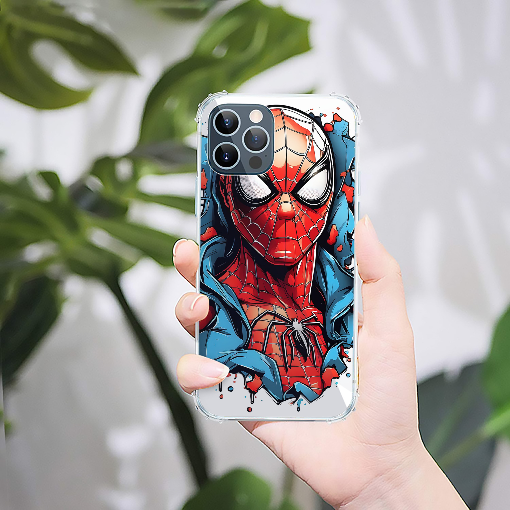 （画像用） Spider Man スパイダーマン 【iPhone 12シリーズ対応】透明スマホケース（クリアソフトケース）